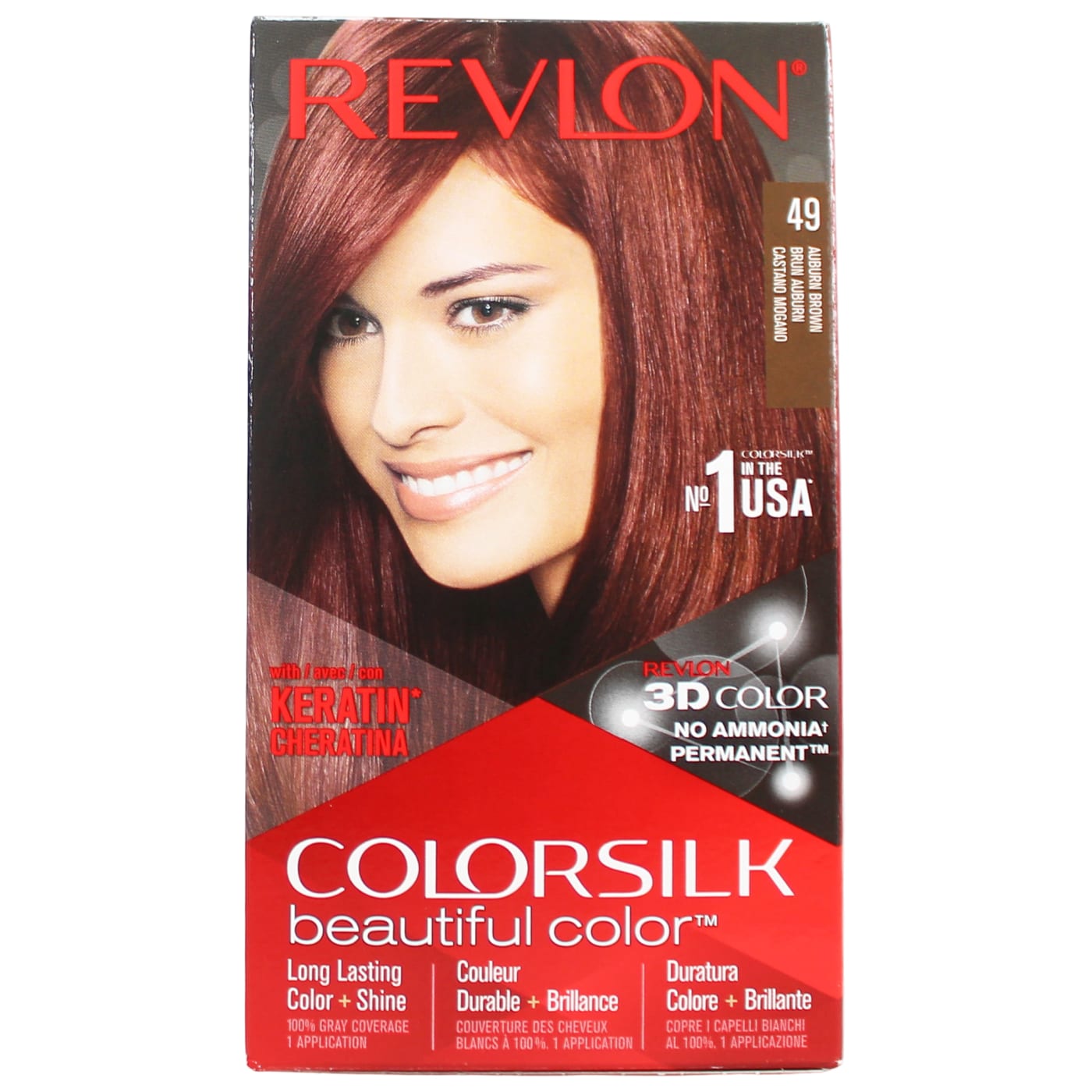 Revlon Colorsilk Permanent Hair Colour Auburn Brown 49