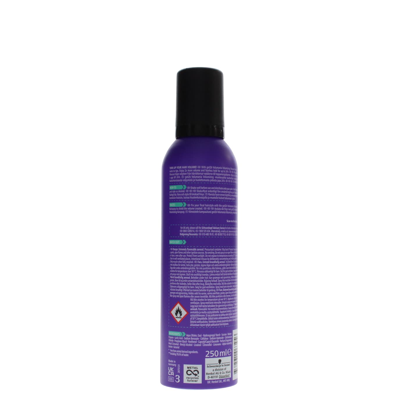 SCHWARZKOPF GOT2B 250ML MOUSSE VOLUMANIA