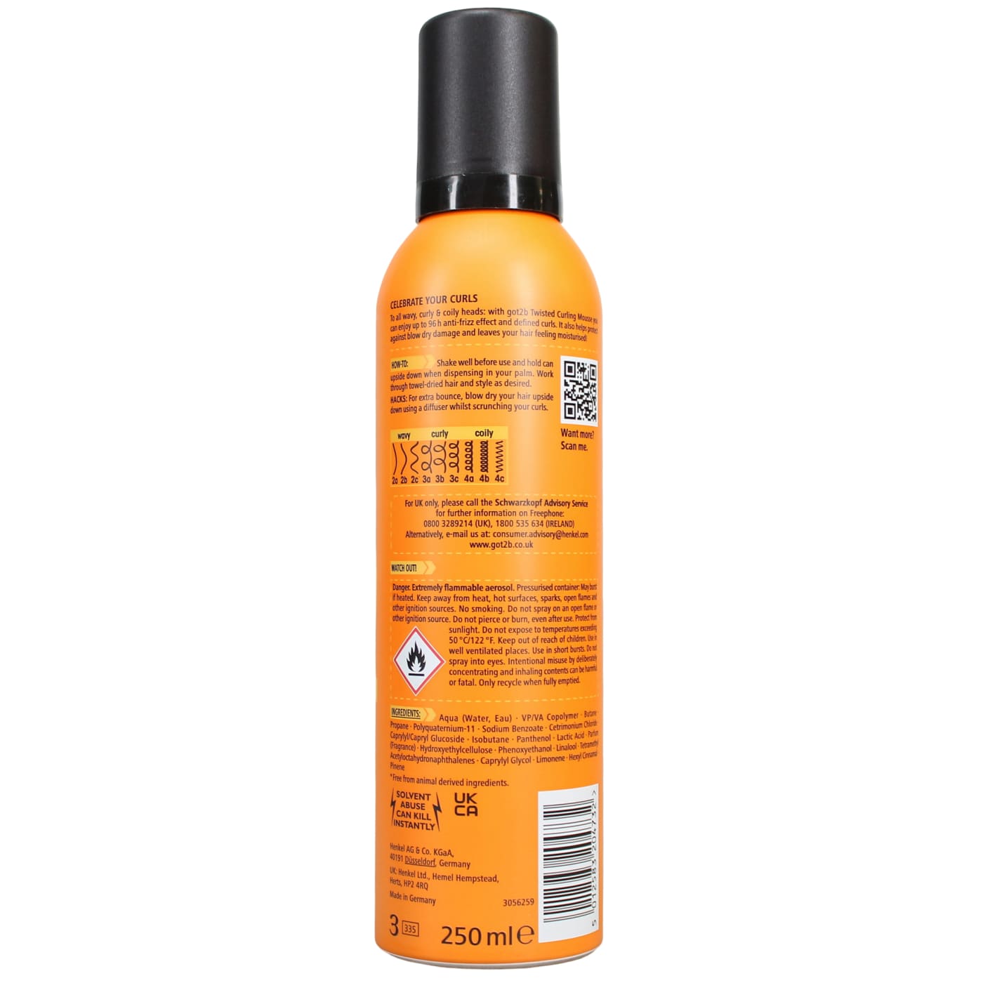Schwarzkopf Got2b 250ml Curling Mousse Twisted