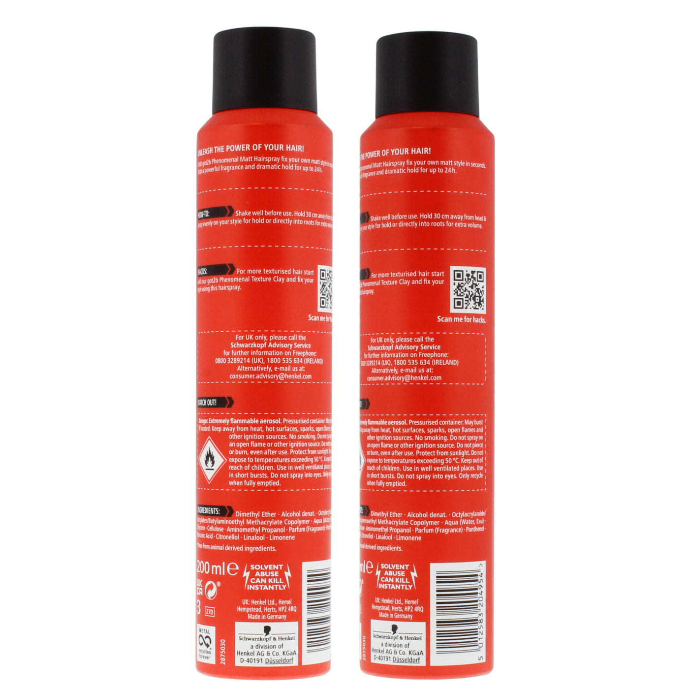 SCHWARZKOPF GOT2B 200ML H/SPRAY PHENOM
