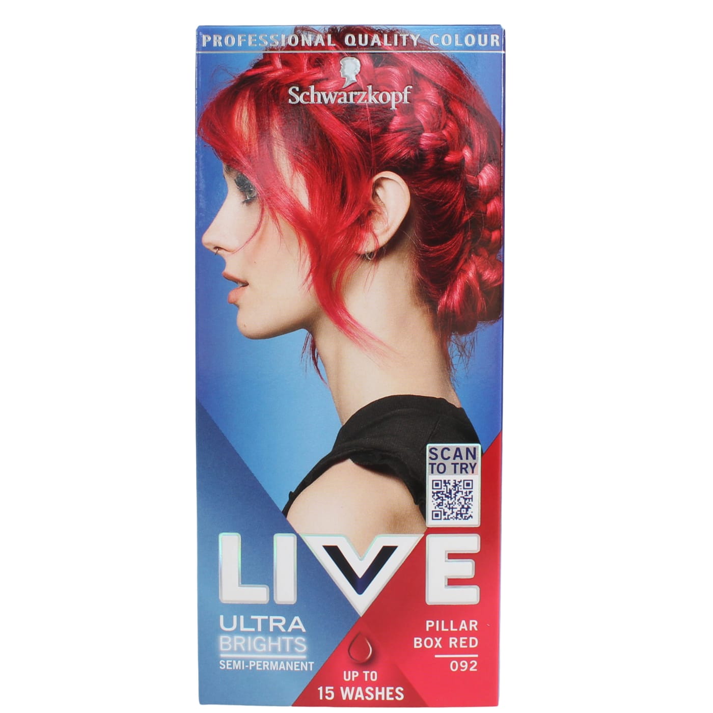 Schwarzkopf Live Ultra Brights Hair Dye Semi-Permanent Pillar Box Red 092
