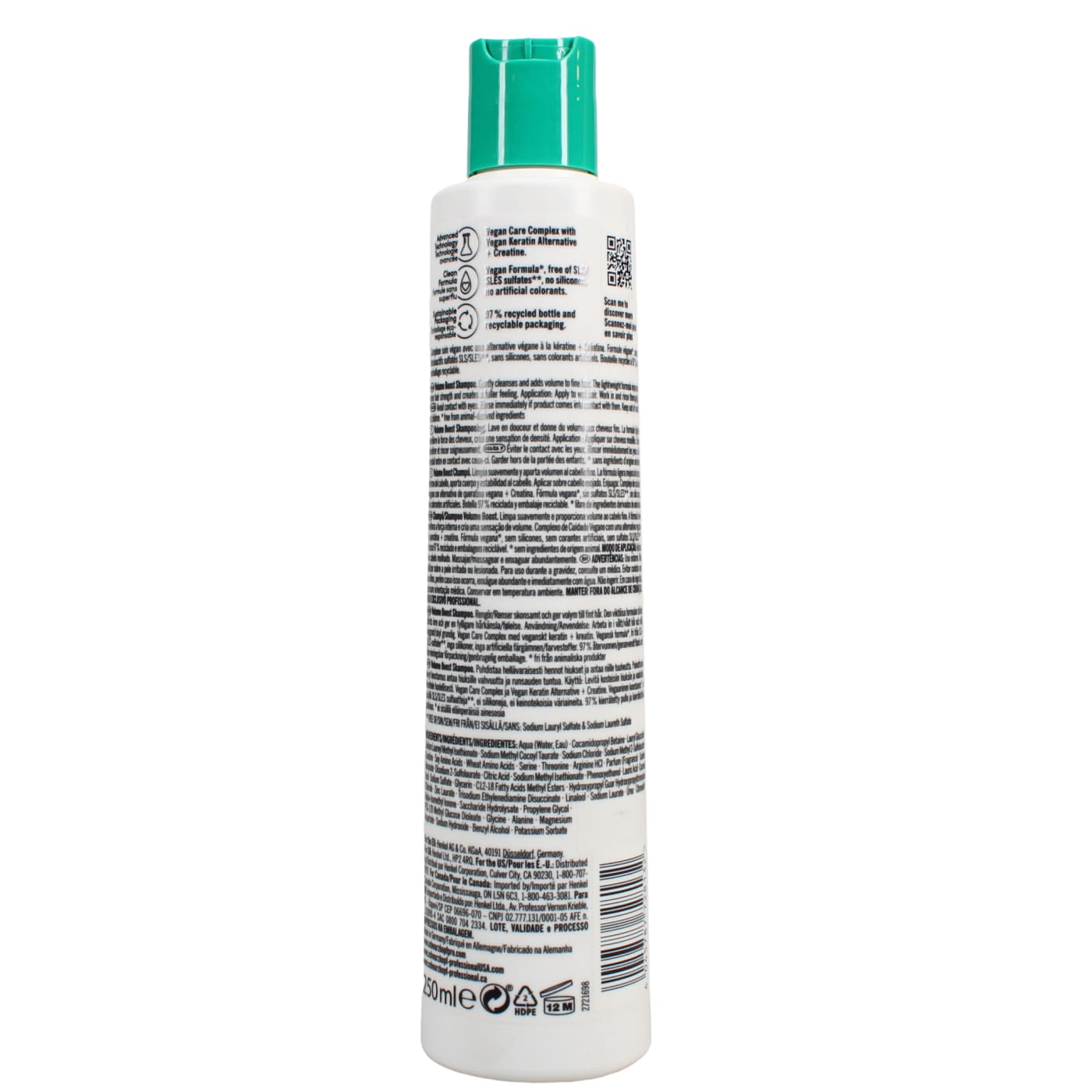 SCHWARZKOPF BONA 250ML S/POO VOLUME
