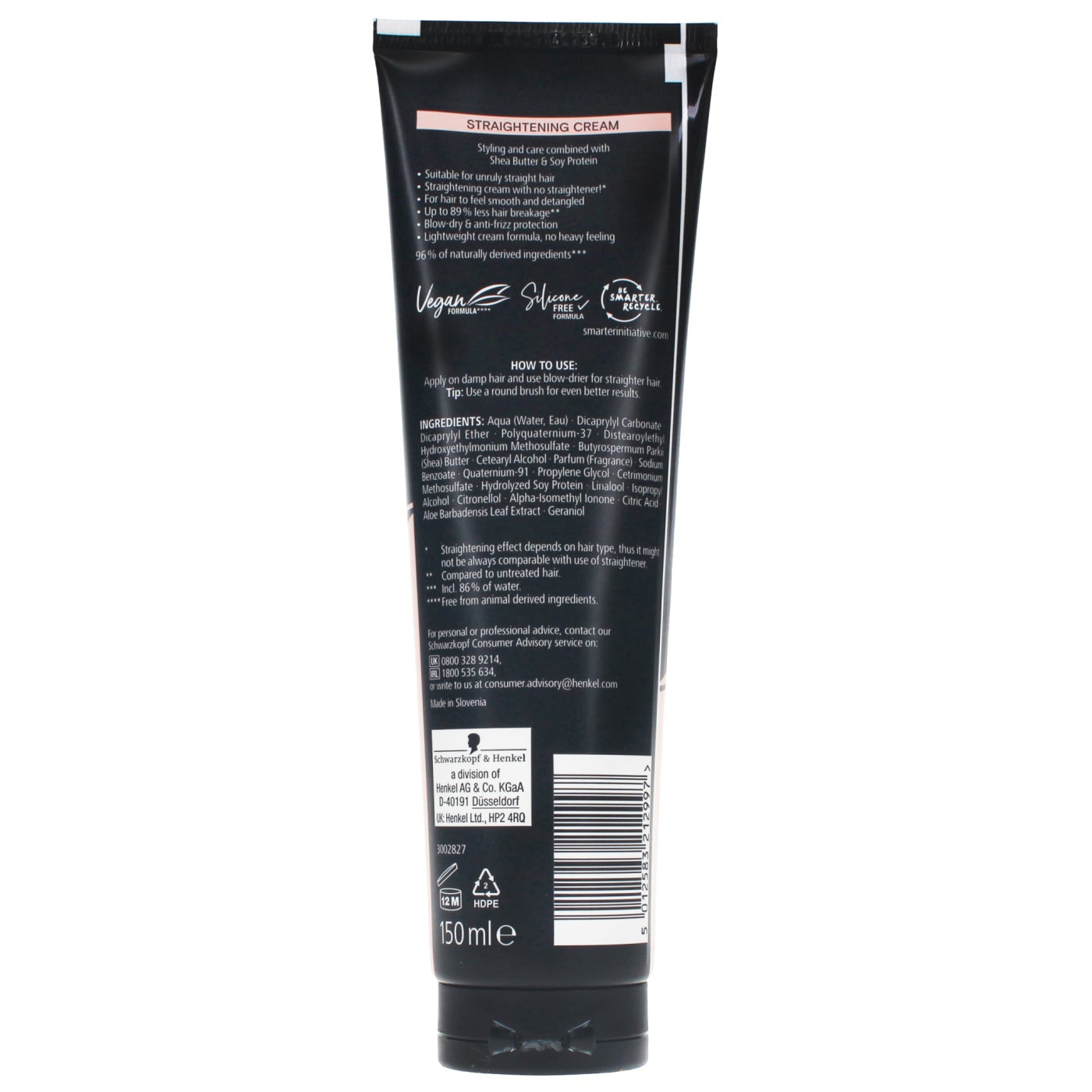 Schwarzkopf 150ml Blow-Dry Straightening Cream With Shea Butter