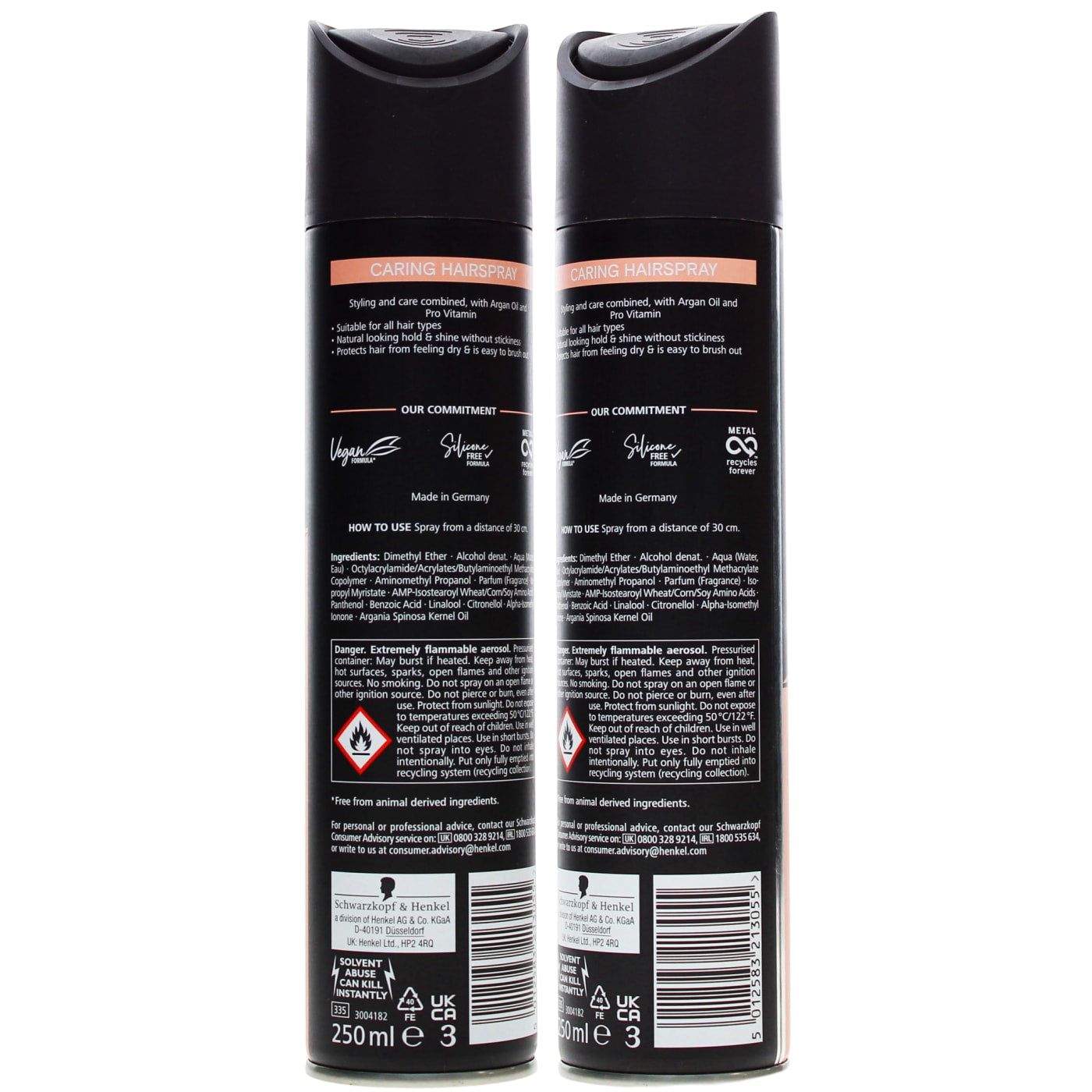 Schwarzkopf 250ml Caring Hairspray With Argan Oil