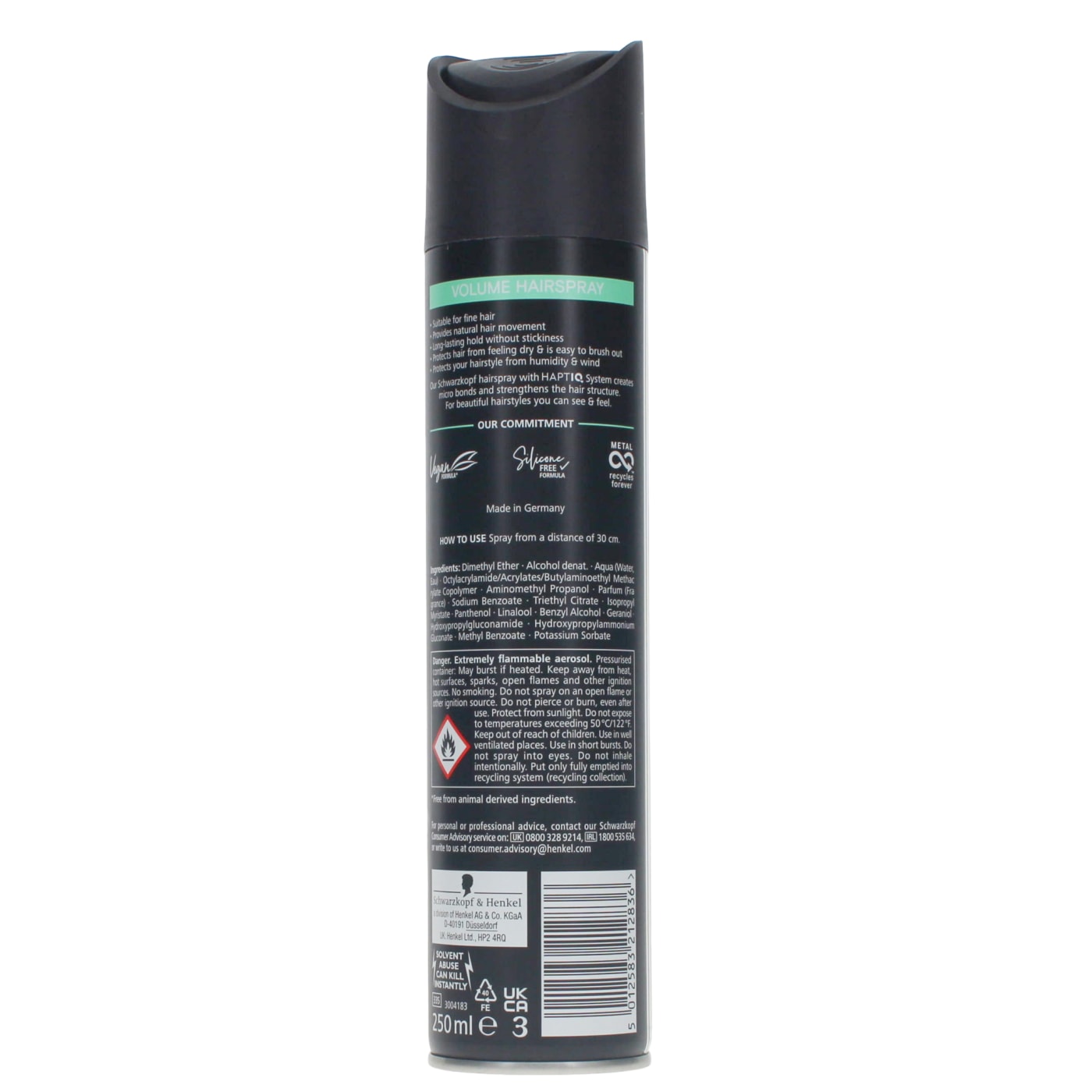 Schwarzkopf 250ml Volume Hairspray For Fine Hair Long-Lasting Hold