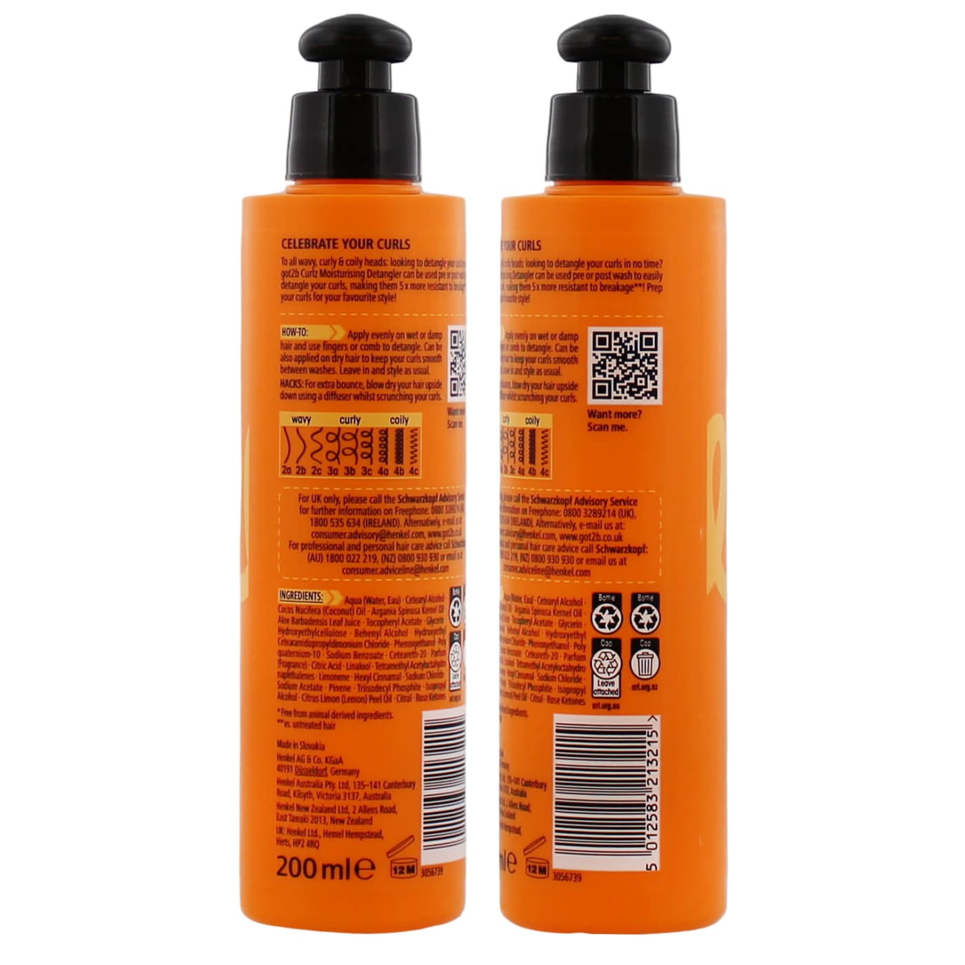 Schwarzkopf Got2b 200ml Curlz Detangler Cream