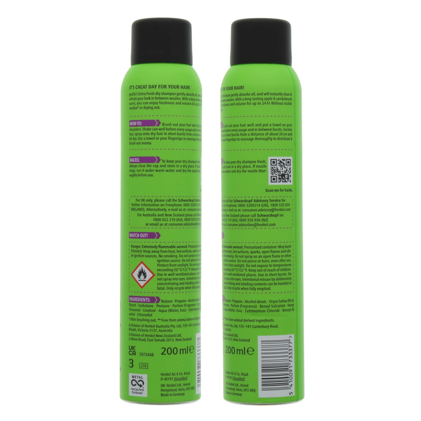 SCHWARZKOPF GOT2B 200ML DRY S/POO FRESH