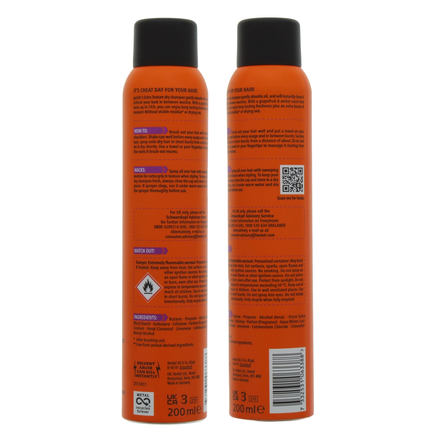 SCHWARZKOPF GOT2B 200ML DRY S/POO TEXTU