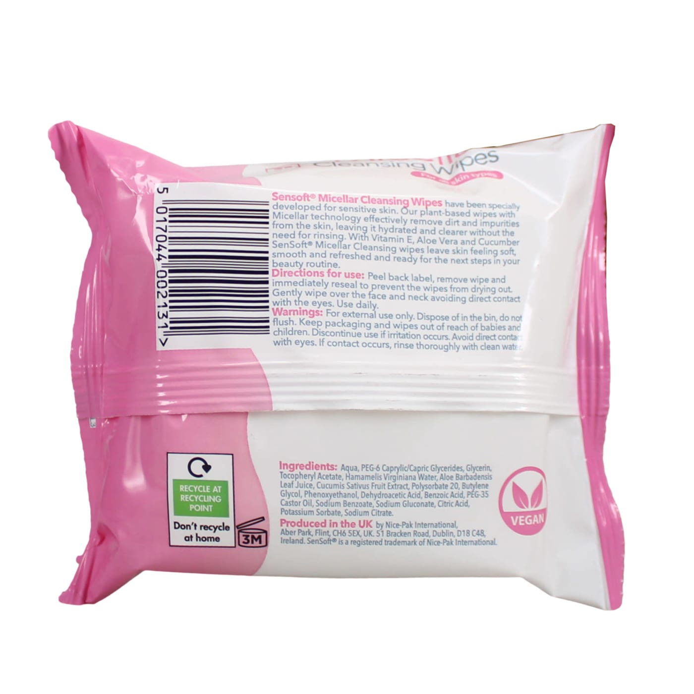 SENSOFT FACIAL CLEANSING WIPE MICE 25'S