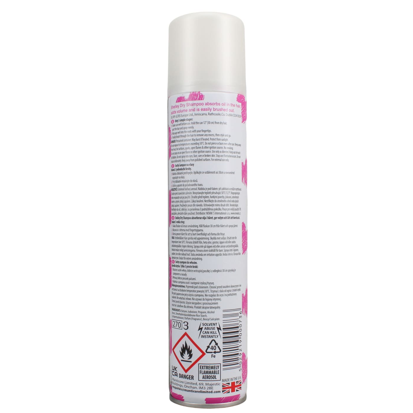 SHELLEY 200ML DRY S/POO BLUSH 05/27