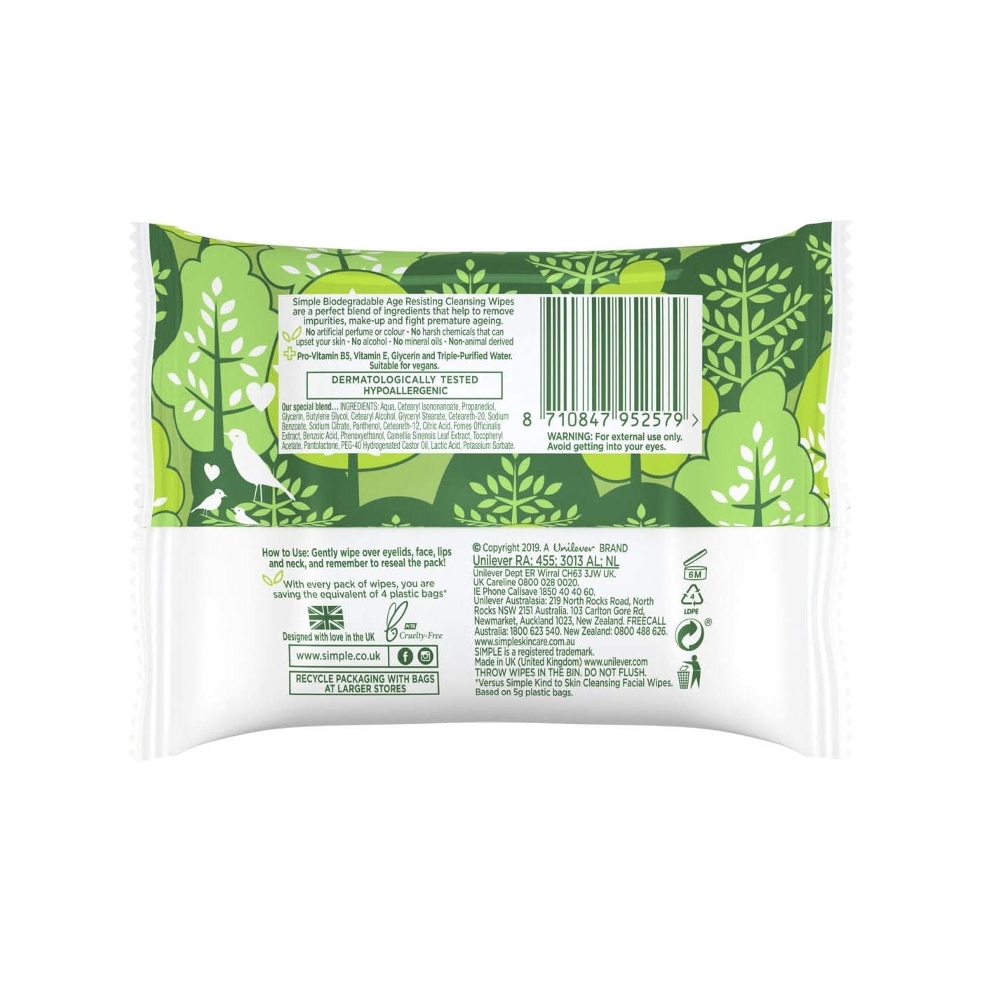 SIMPLE FACIAL WIPES AGE RESIS 25'S 03/26