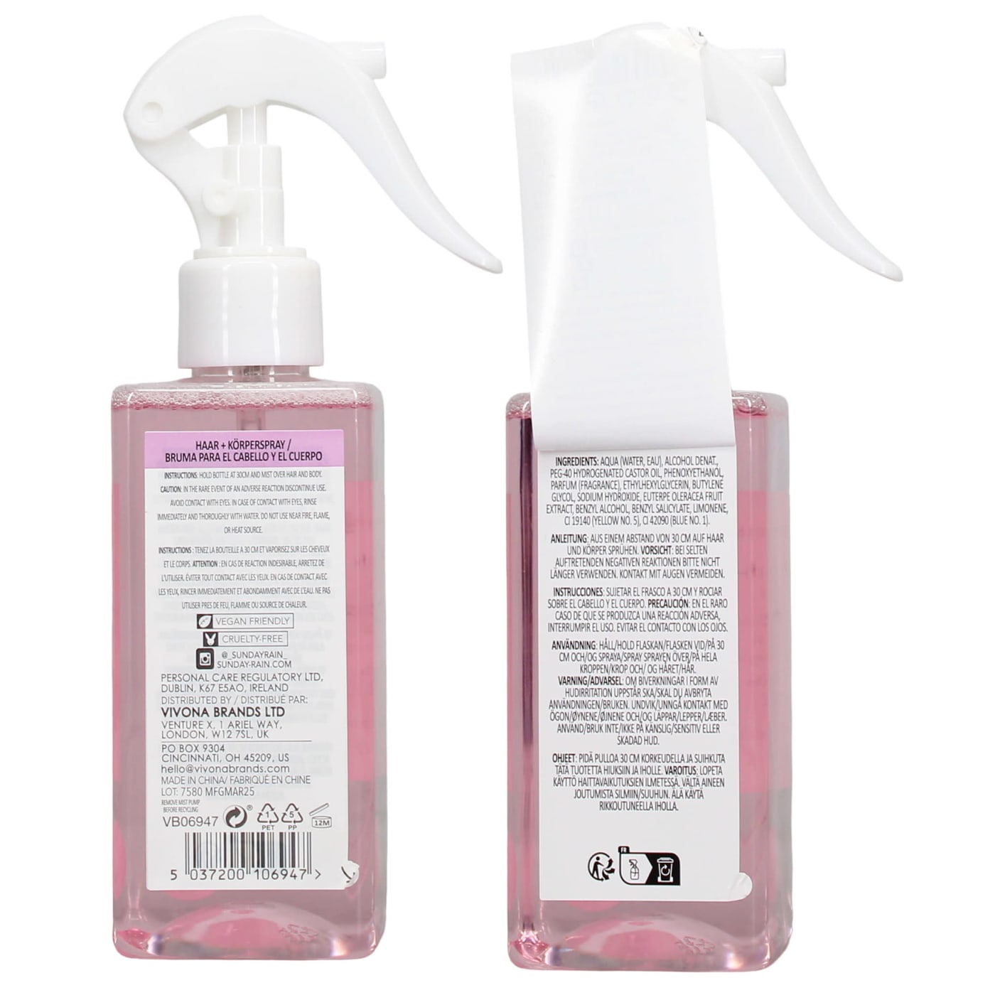 Sunday Rain 200ml Hair & Body Mist Acai Berry