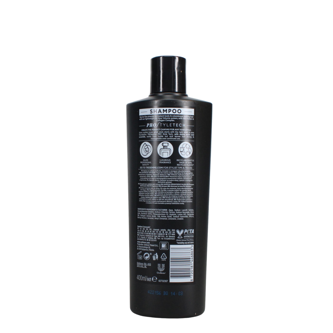 TRESEMME 400ML S/POO 24HR VOLUME