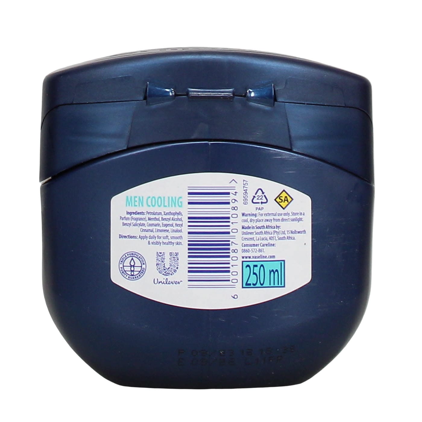 VASELINE 250ML PETROLEUM JELLY MEN COOLING (NON UK/EU)