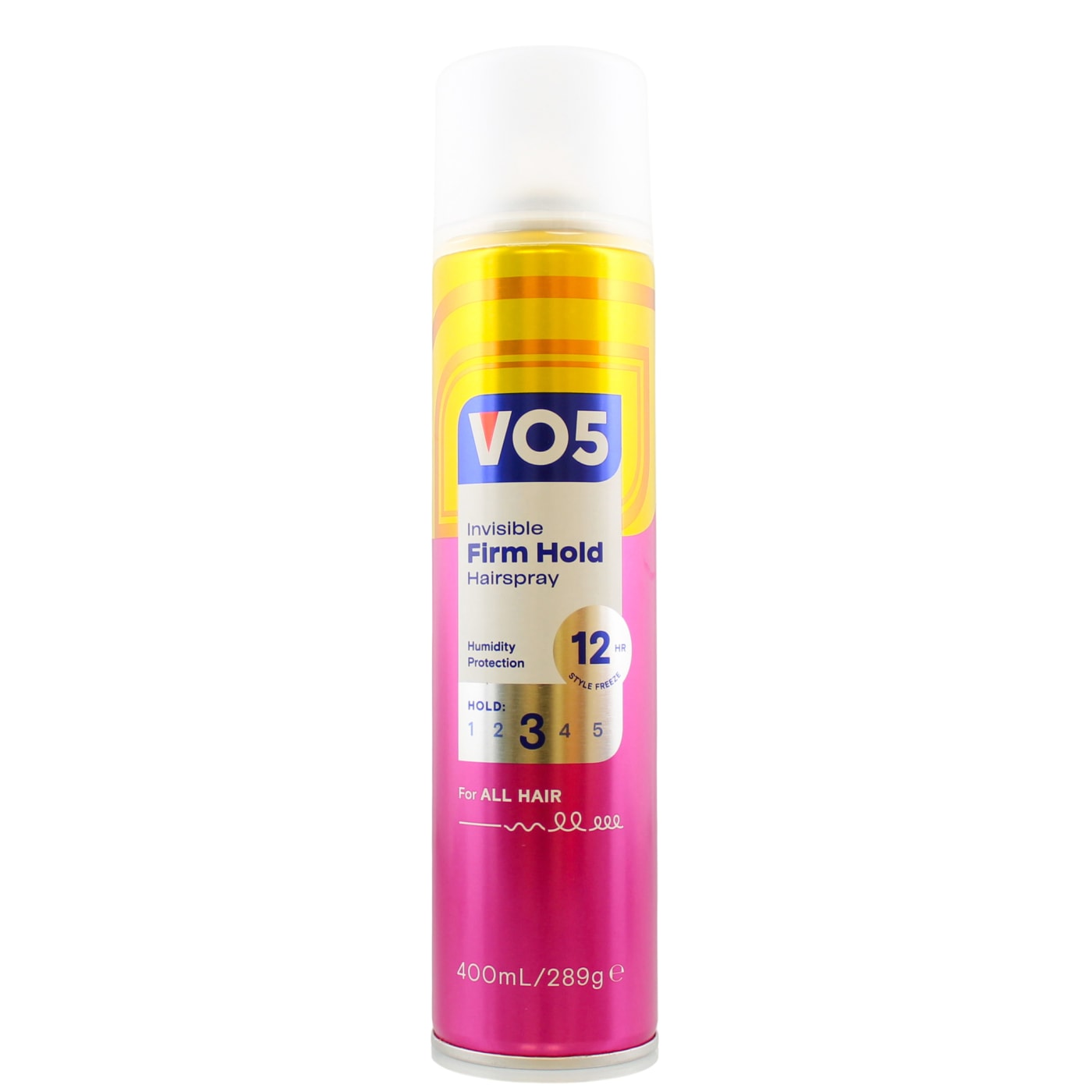 VO5 400ml Hairspray Firm Hold (New Pack)