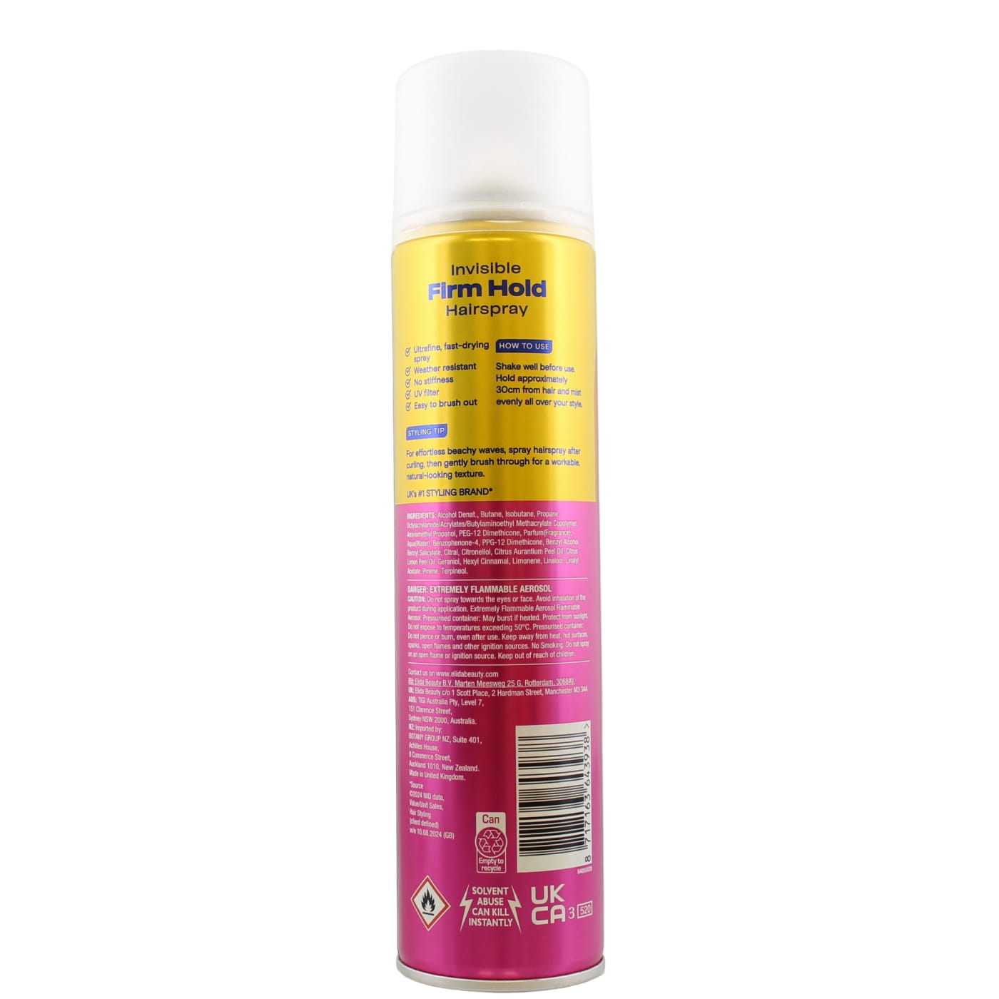 VO5 400ml Hairspray Firm Hold (New Pack)