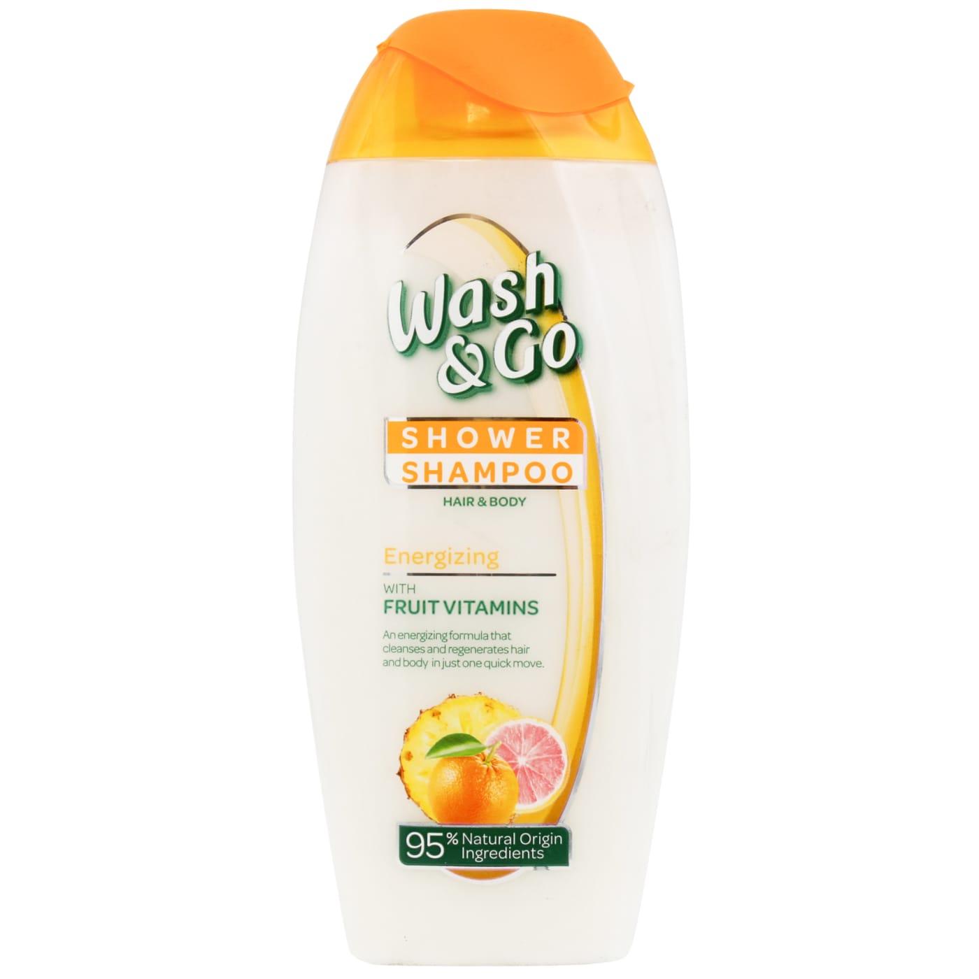 Wash & Go 250ml Shower & Shampoo Hair & Body Energizing With Fruit Vitamins