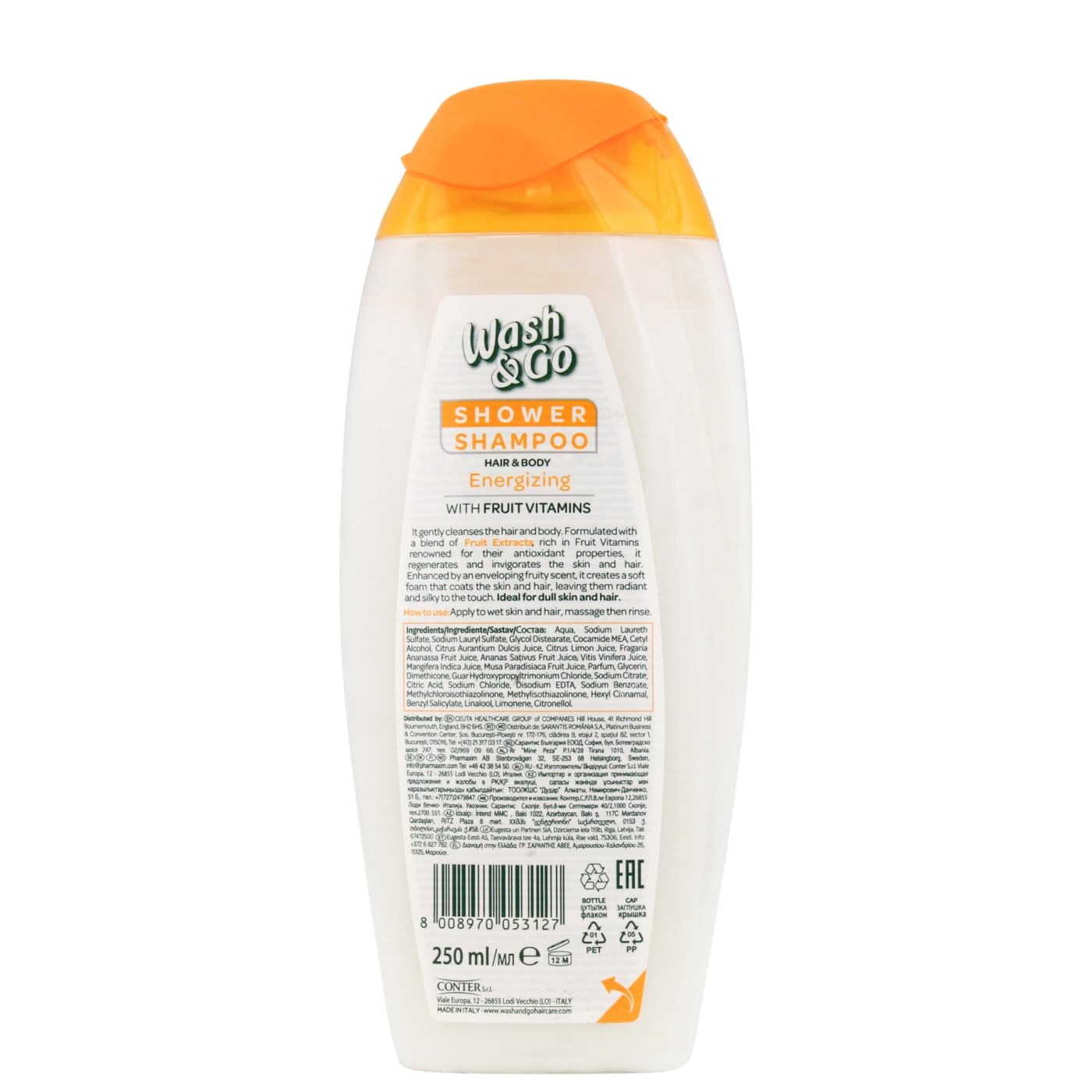 WASH&GO 250ML SHOWER S/POO FRUIT 04/27