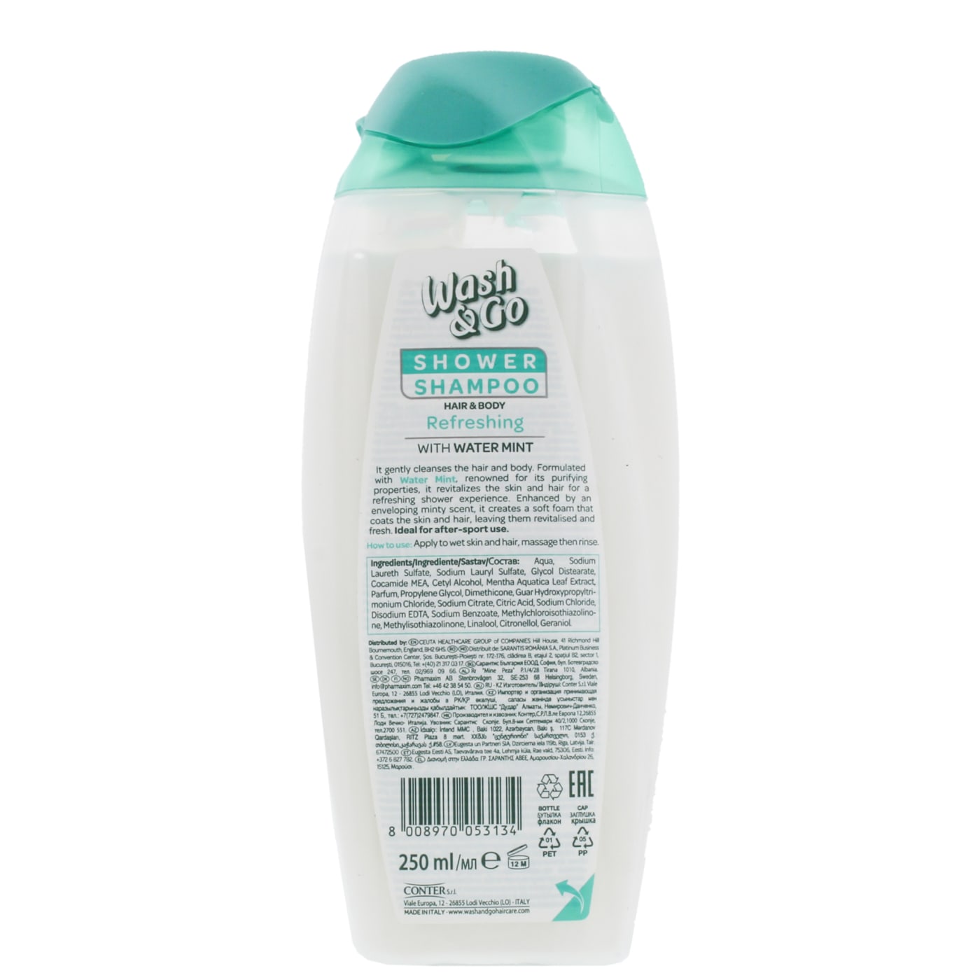 WASH&GO 250ML SHOWER&S/POO MINT 11/26