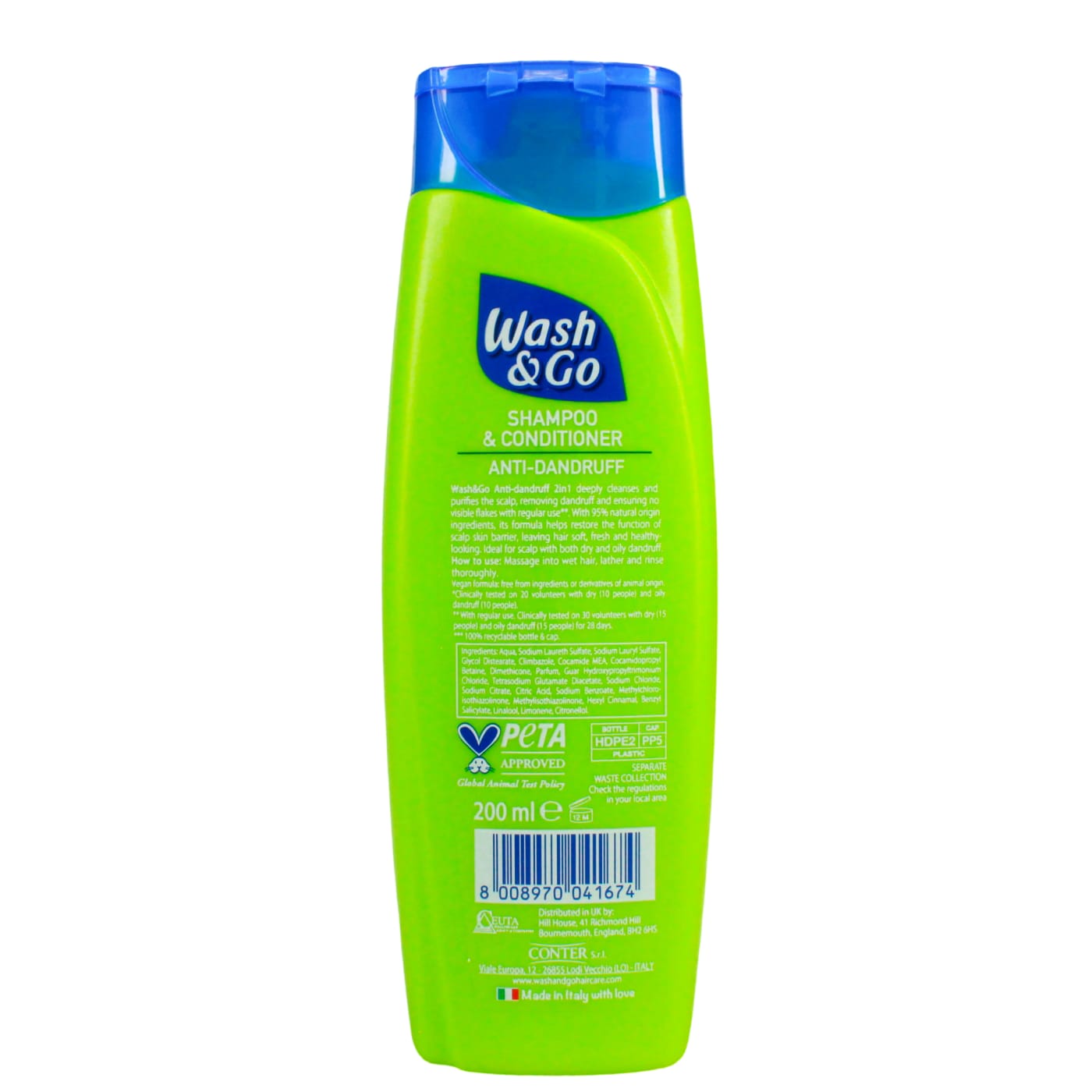 WASH&GO 2IN1 200ML S/POO&COND ANTI DAND