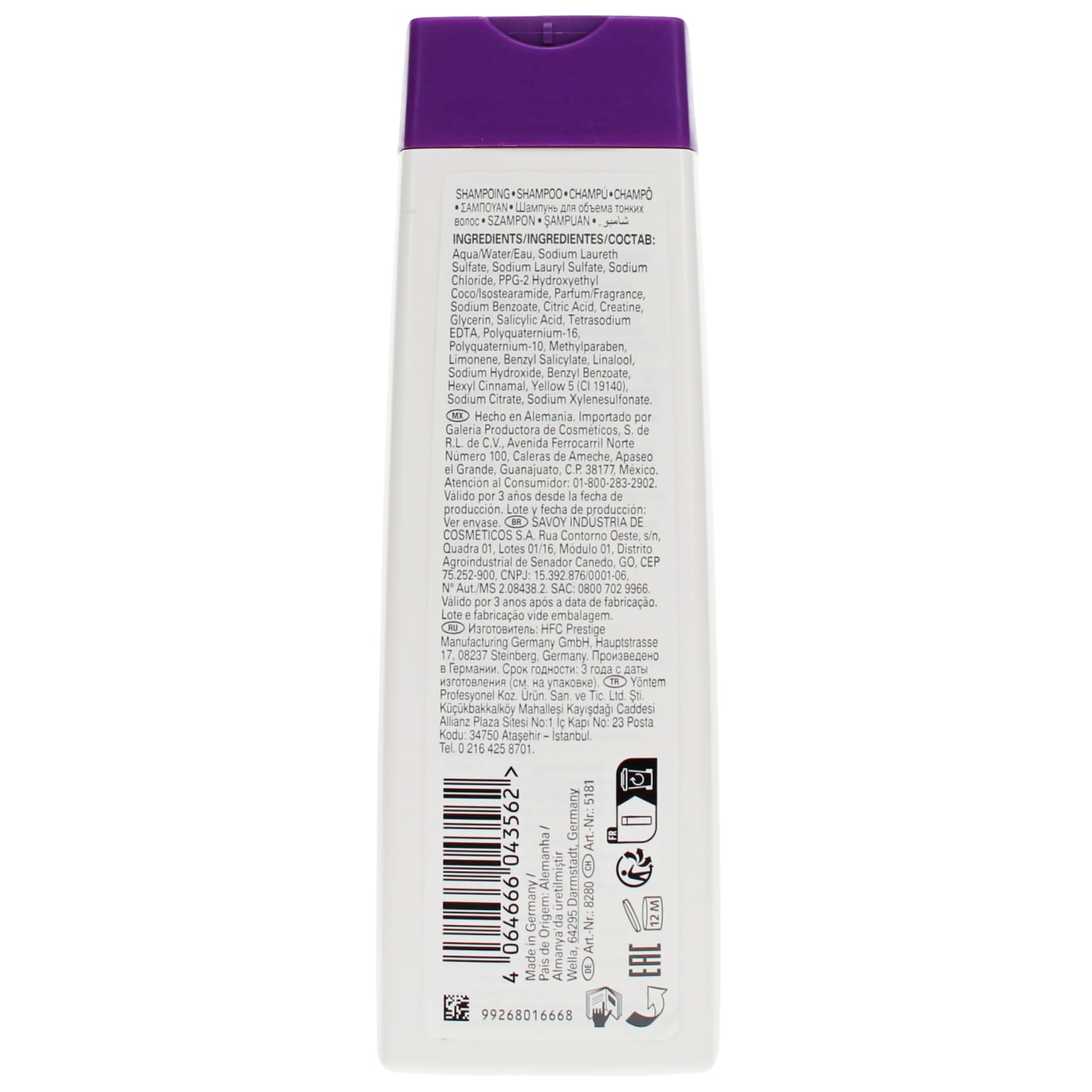 WELLA SP 250ML S/POO VOLUMIZE