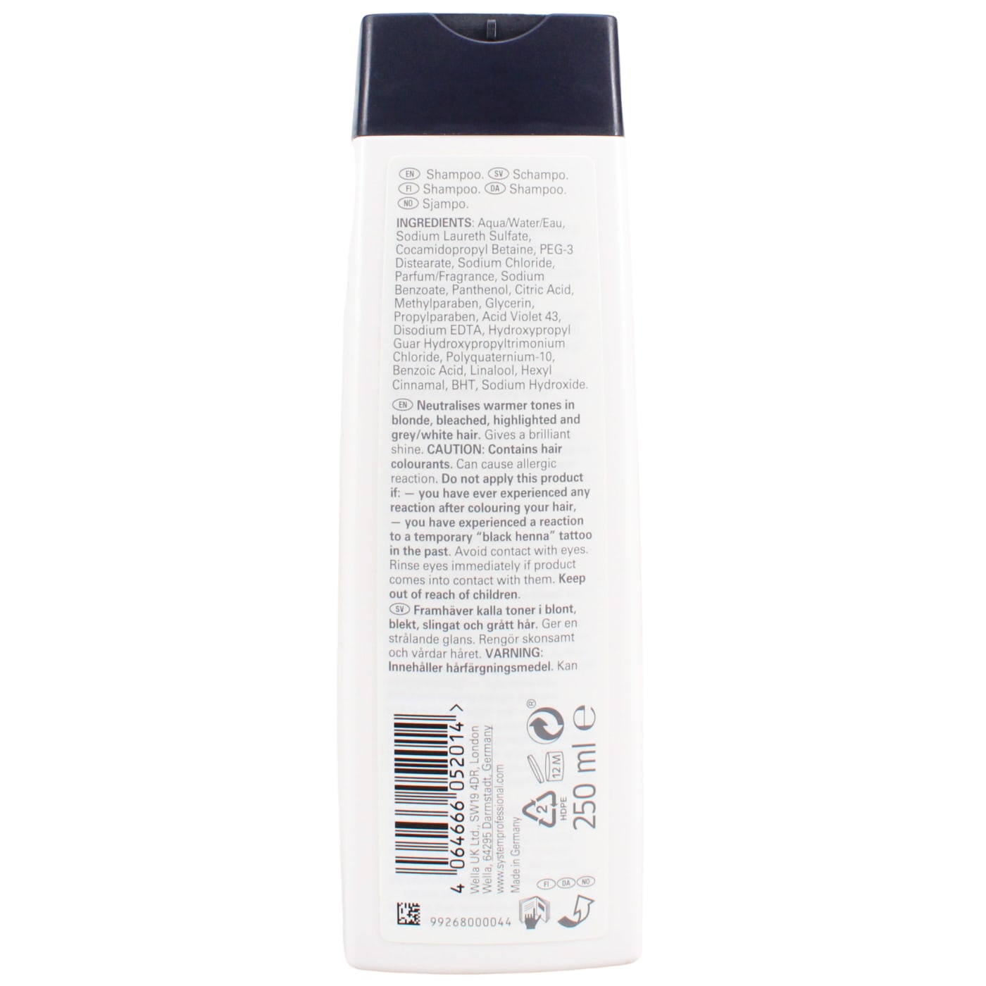 Wella Sp 250ml Shampoo Silver Blonde
