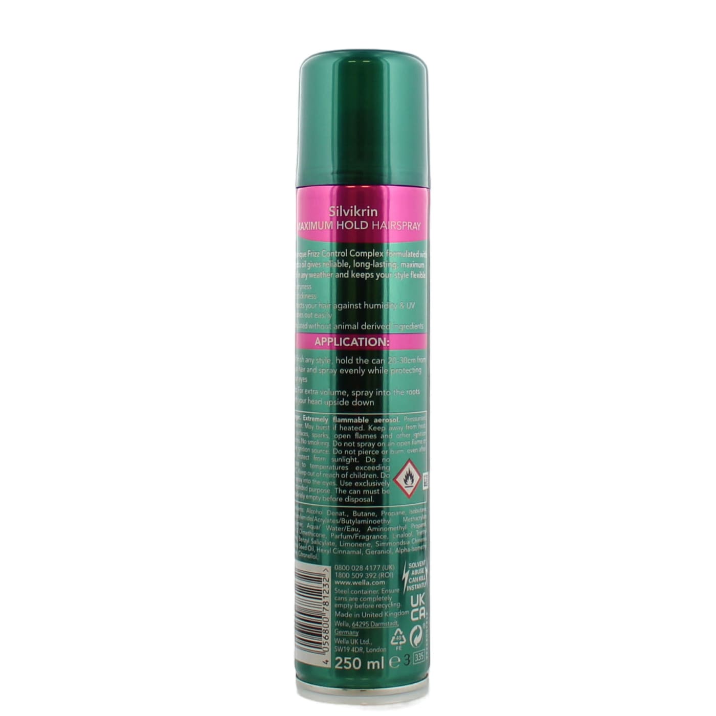 WELLA SILVIKRIN 250ML H/SPRAY MAX HOLD