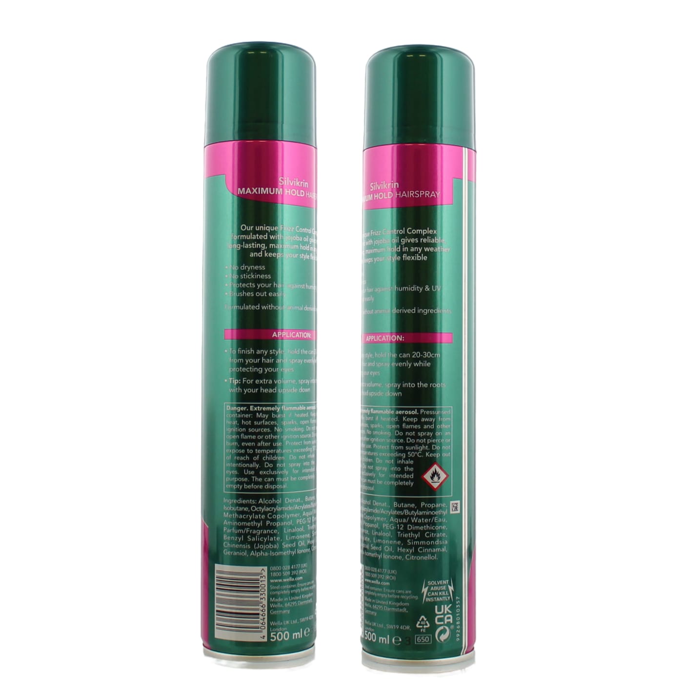 WELLA SILVIKRIN 500ML H/SPRAY MAX HOLD