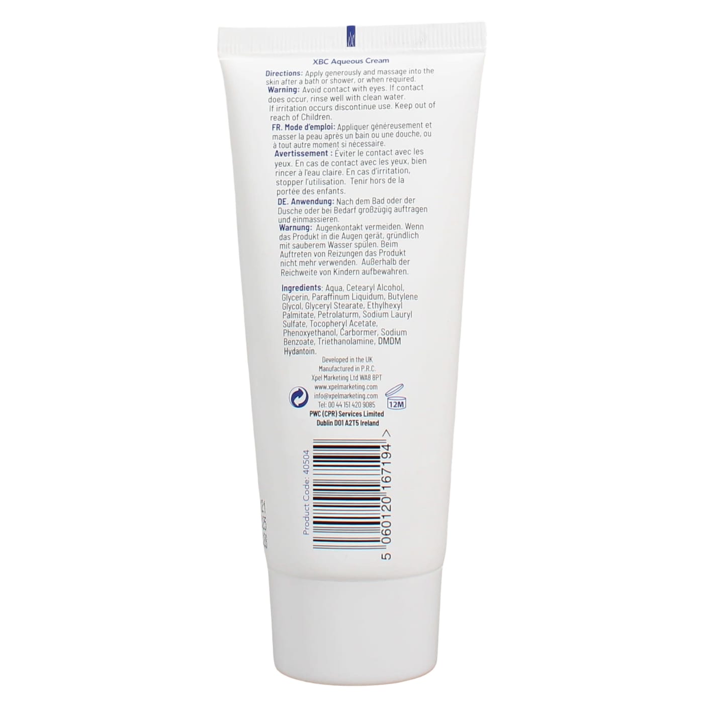 XBC 100ml Aqueous Cream Tube