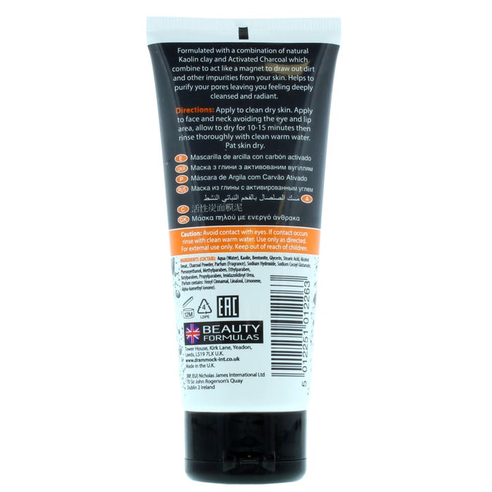 BEAUTY FORMULAS 100ML CLAY MASK CHARCOAL