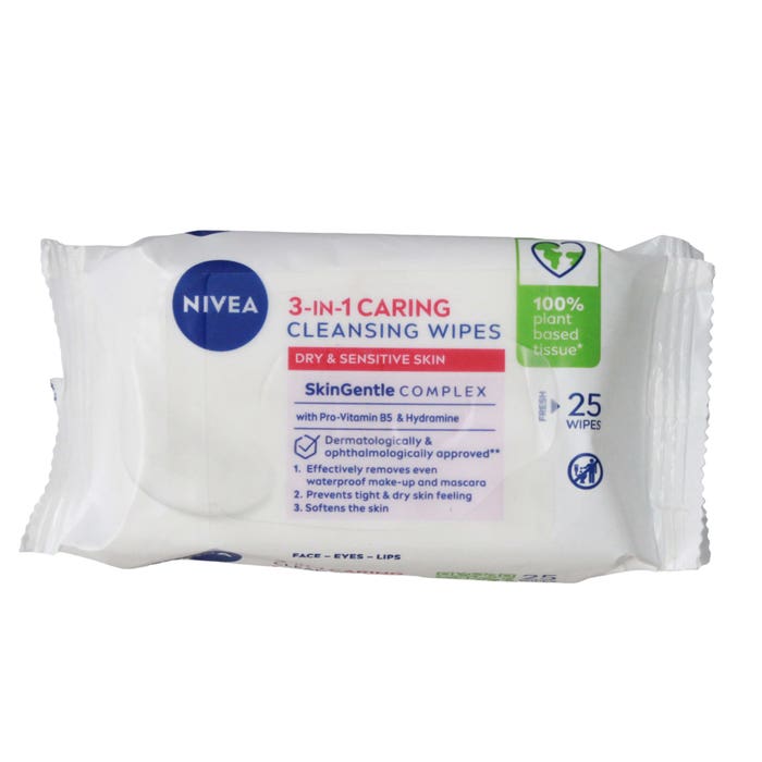 NIVEA BIODEGRABLE CLEANSING WIPES DRY 25
