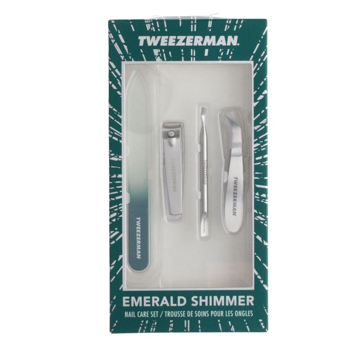 TWEEZER EMERALD SHIMMER NAIL CARE SET