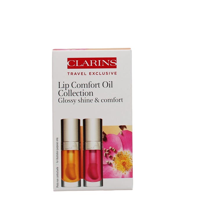 CLARINS 2X7ML LIP OIL COMFORT DUO HONEY 01 & PITAYA 04