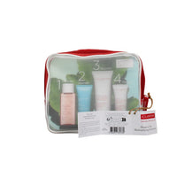 CLARINS HEAD TO TOE MOISTURISING ESSENTIALS TRAVEL SET 6PC (100ML MOISTURE-RICH BODY LOTION, 30ML HAND & NAIL CREAM, 50ML 1 STEP CLEANSER, 15ML BEAUTY FLASH BALM, 30ML HYDRA-ESSENTIAL SILKY CREAM, 3ML EYE CONTOUR GEL & BAG)