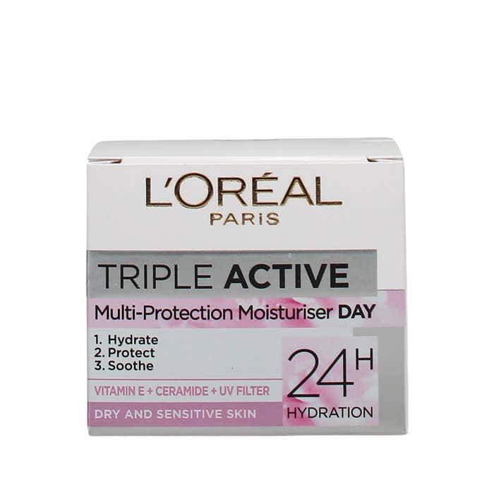 L'OREAL TRIPLE ACTIVE 50ML DAY CREAM DRY AND SENSITIVE SKIN